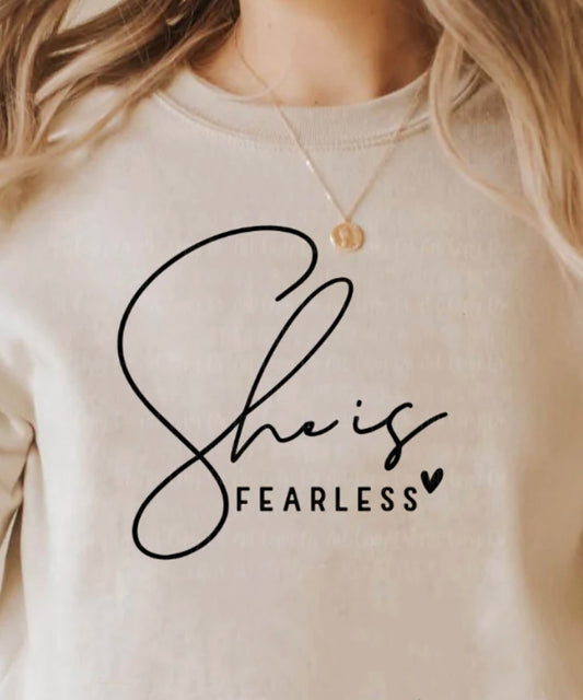 She is Fearless Short Sleeve T-Shirt - White